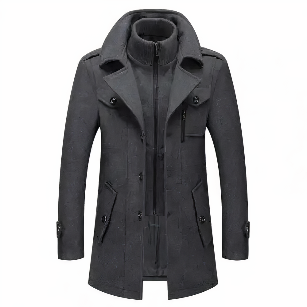 WW | Stylish men's coat with double collar
