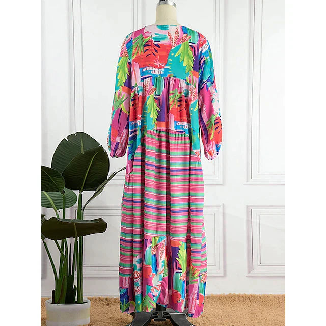 WW | Kaleidoscope Elegance Long Sleeve Dress