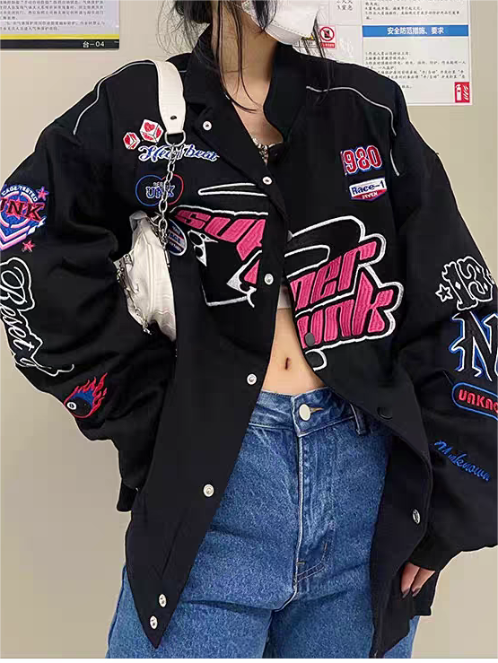 WW | Vintage Motorcycle Bomber Jacket with Embroidery