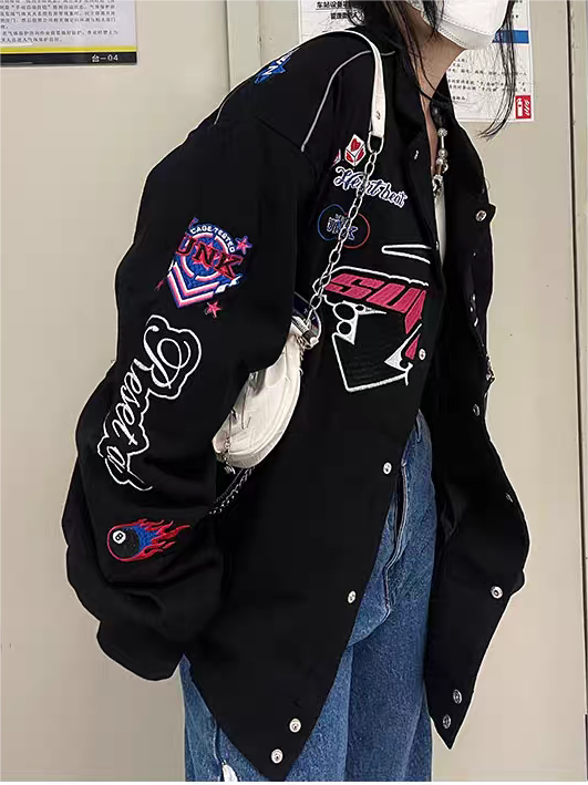 WW | Vintage Motorcycle Bomber Jacket with Embroidery