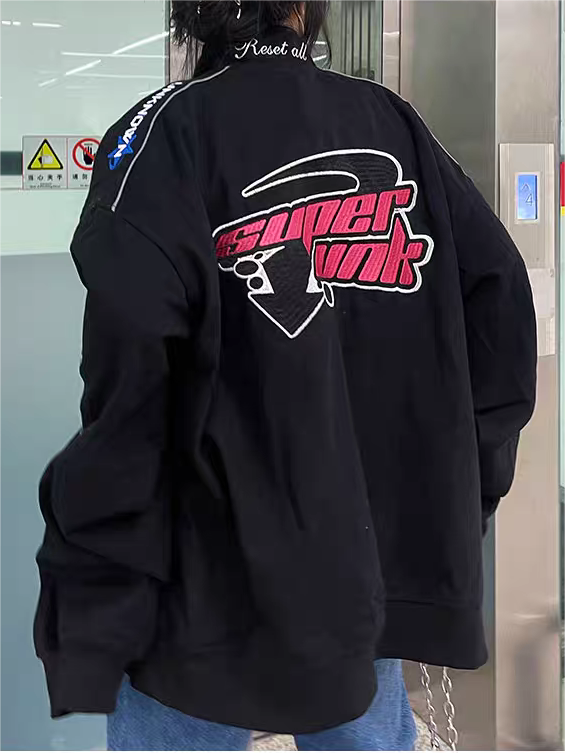 WW | Vintage Motorcycle Bomber Jacket with Embroidery