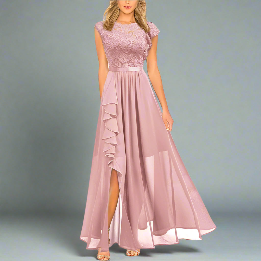 WW | Elegant Women's Maxi Dress with Lace Inserts Timeless, Romantic & Flowy