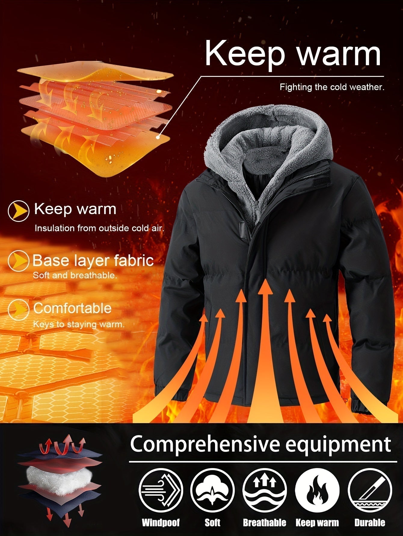 WW | Men's Winter Quilted Jacket with Zipper and Comfortable Fit