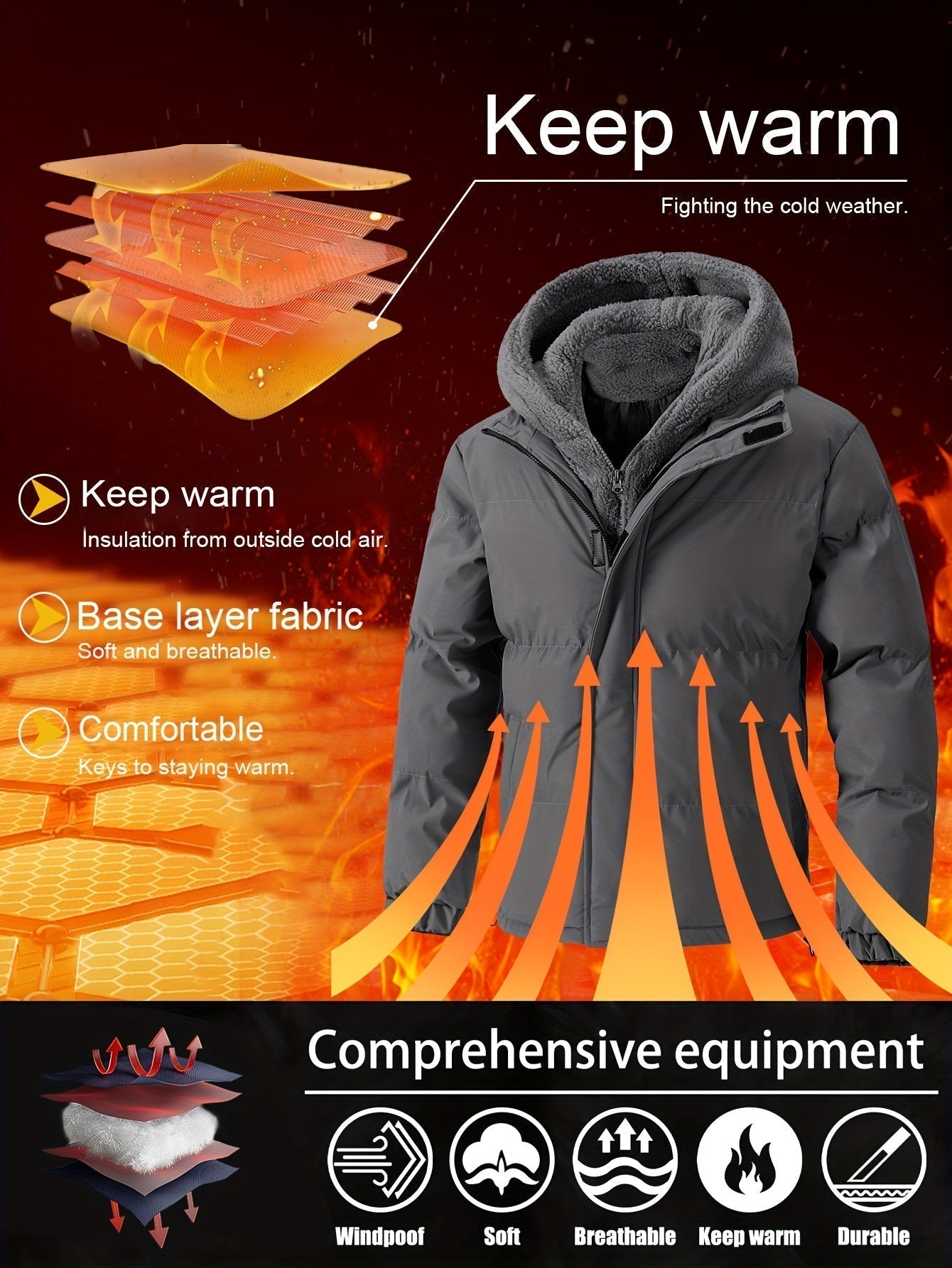 WW | Men's Winter Quilted Jacket with Zipper and Comfortable Fit