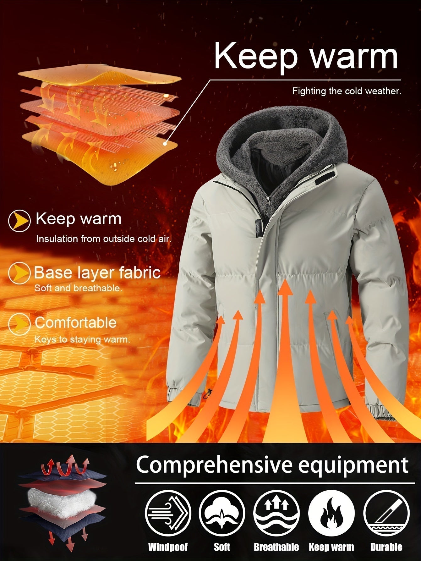 WW | Men's Winter Quilted Jacket with Zipper and Comfortable Fit