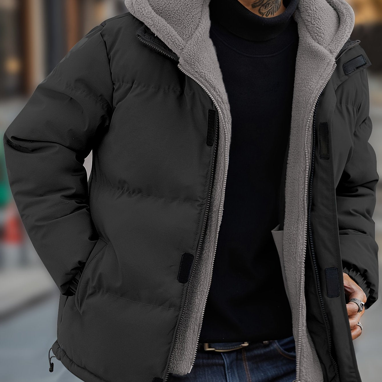 WW | Men's Winter Quilted Jacket with Zipper and Comfortable Fit