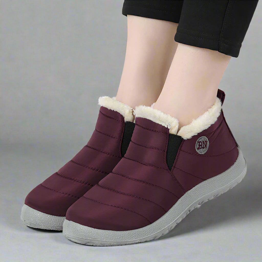 WW | Women's Winter Ankle Boots with Warm Lining - Non-Slip Snow Boots for Cold Days