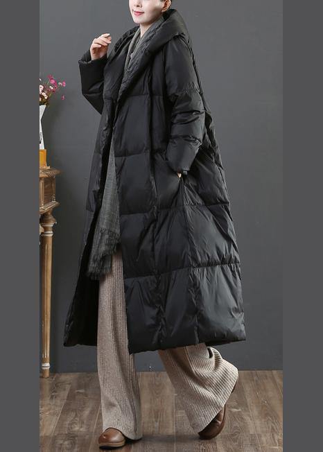 WW | Locker sitzende Schneejacken Winteroberbekleidung schwarze Kapuze Taschen Gänsedaunenmantel