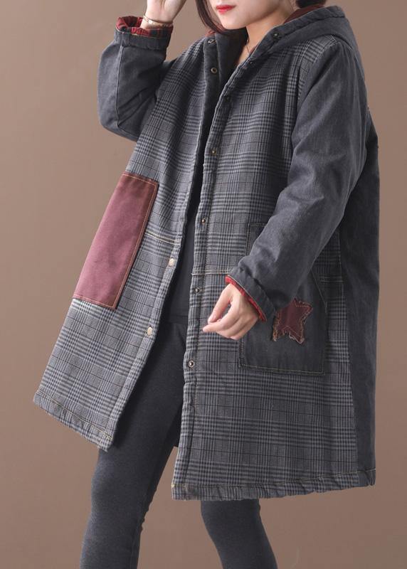 WW | blaue Winteroberbekleidung oversized Schneejacken Patchwork Applikationen Taschen Oberbekleidung