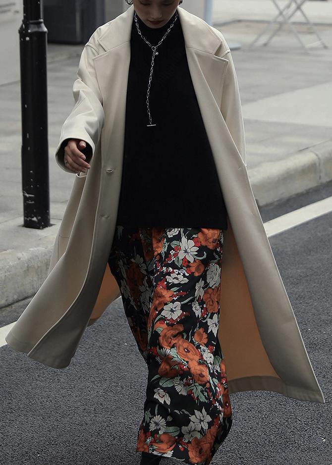 WW | Long Jackets Coats nude With Notch Collar Waist Belt Wool Coat Women