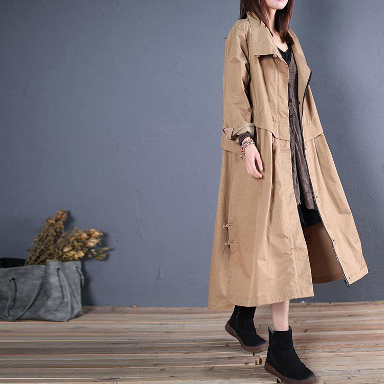 WW | Plus-Size lange Mäntel Außenkleidung khaki seitlich offene Mäntel