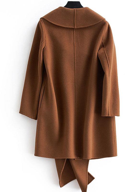 WW | Plus Size Langarm Oberbekleidung Braun Taschen Wollmäntel Damen