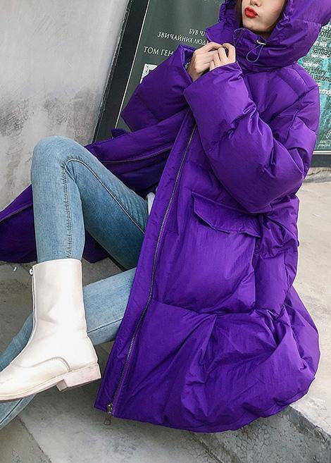 WW | lila Übermantel Oversize Jacken & Mäntel Kapuzenwinter Wintermäntel