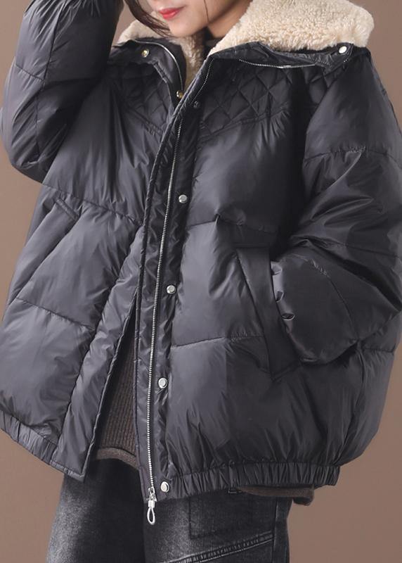 WW | Trendy Plus-Size Winter Jacket Winter Coats Black Warm with Zipper Women's Short Outerwear