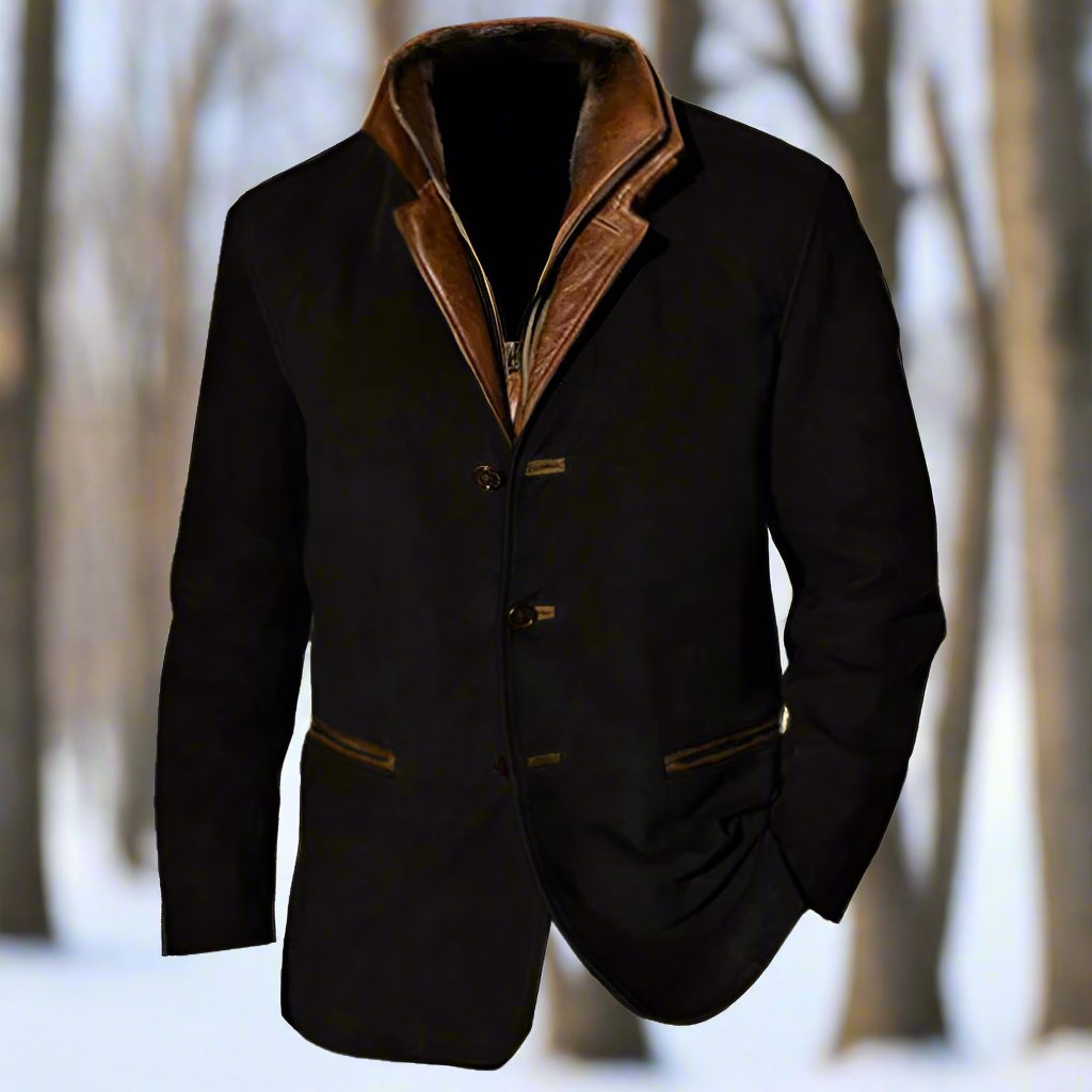 WW | Suede Look With Leather Details Structured Fit Button Closure