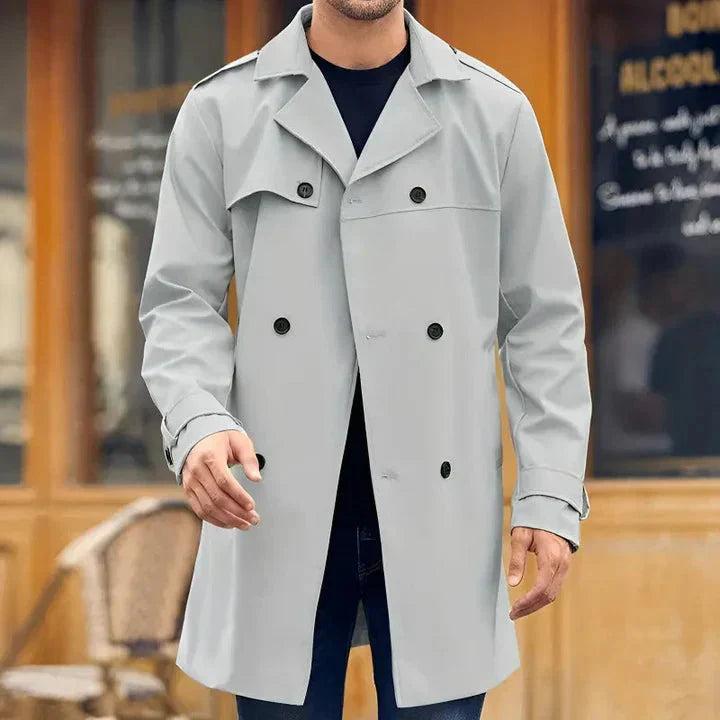 WW | Timeless Double-Breasted Men's Coat with Lapel Collar