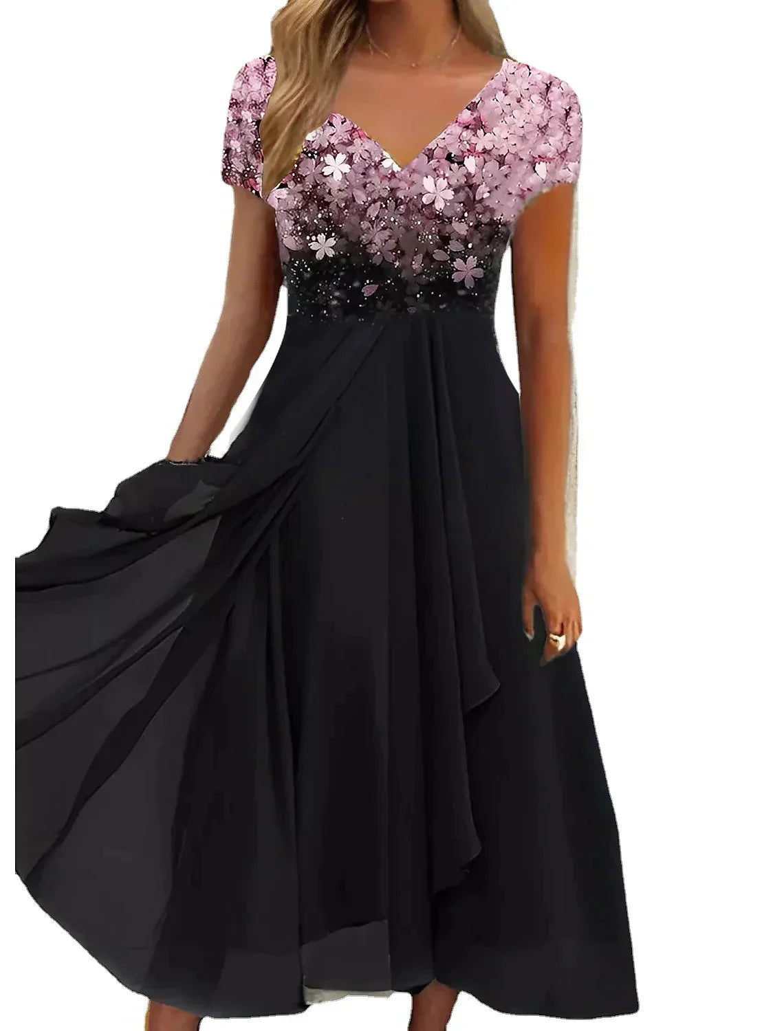 WW | Elegantes Midi Kleid mit Blumen-Spitze