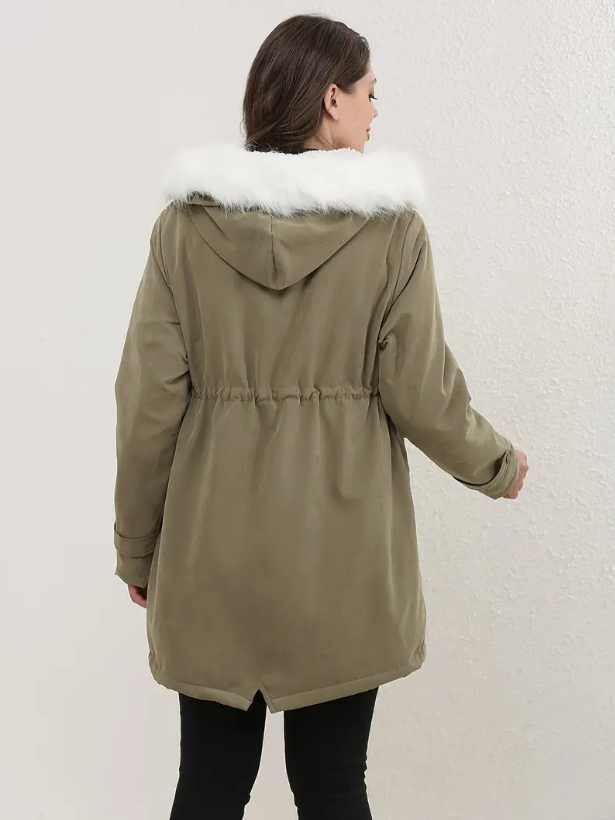 WW | Eleganter gepolsterter Baumwollmantel mit Kapuze für Damen