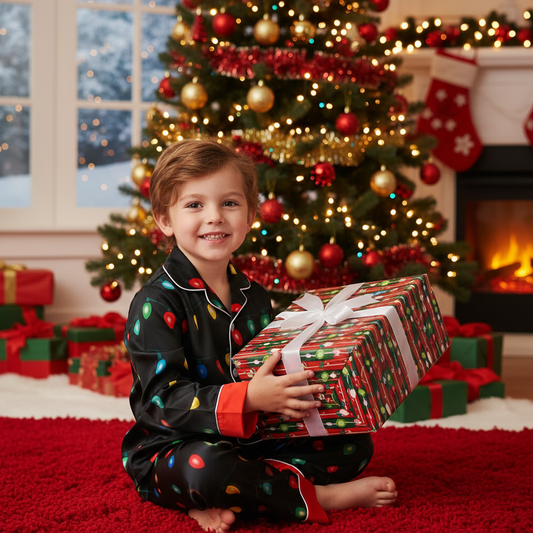 WW | Holiday Family Button-Down Satin Christmas Pajama Set