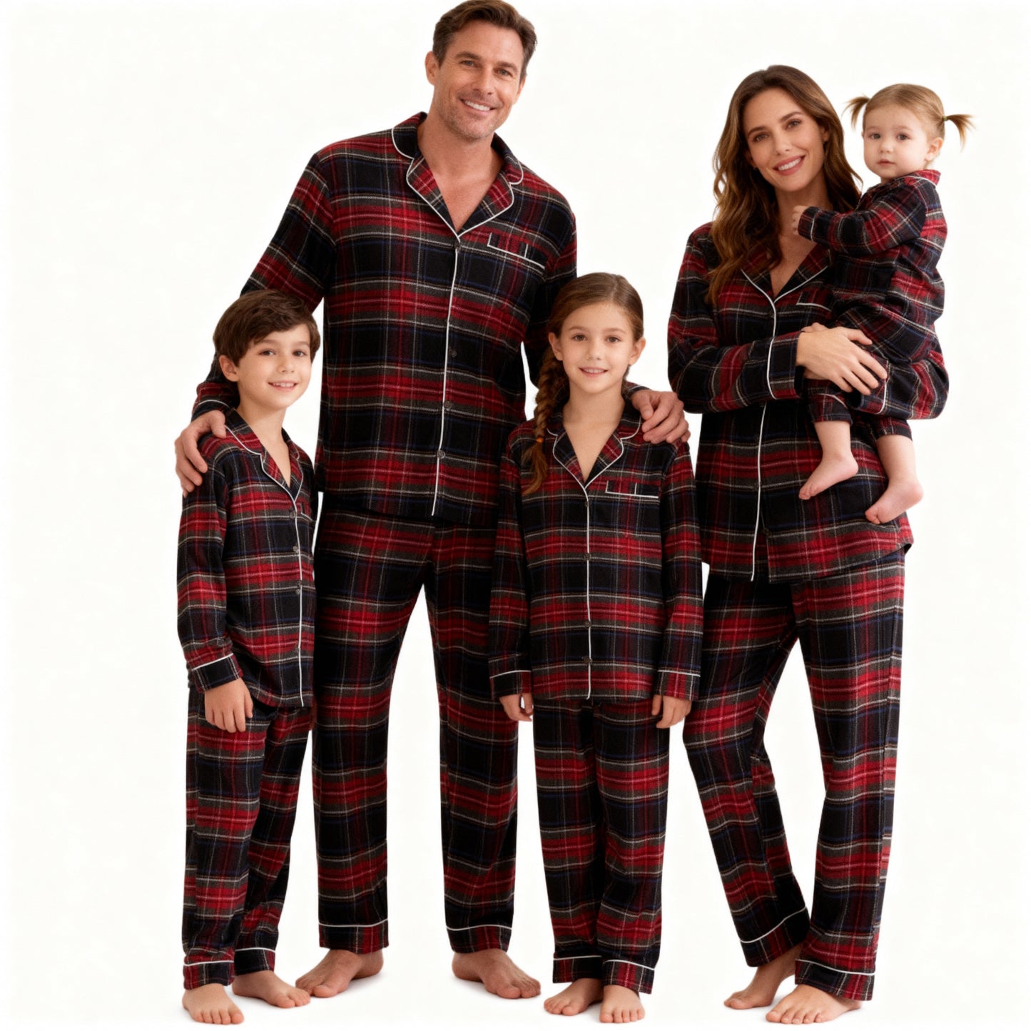 WW | Christmas Red Plaid Button-Front Family Pajama Sets