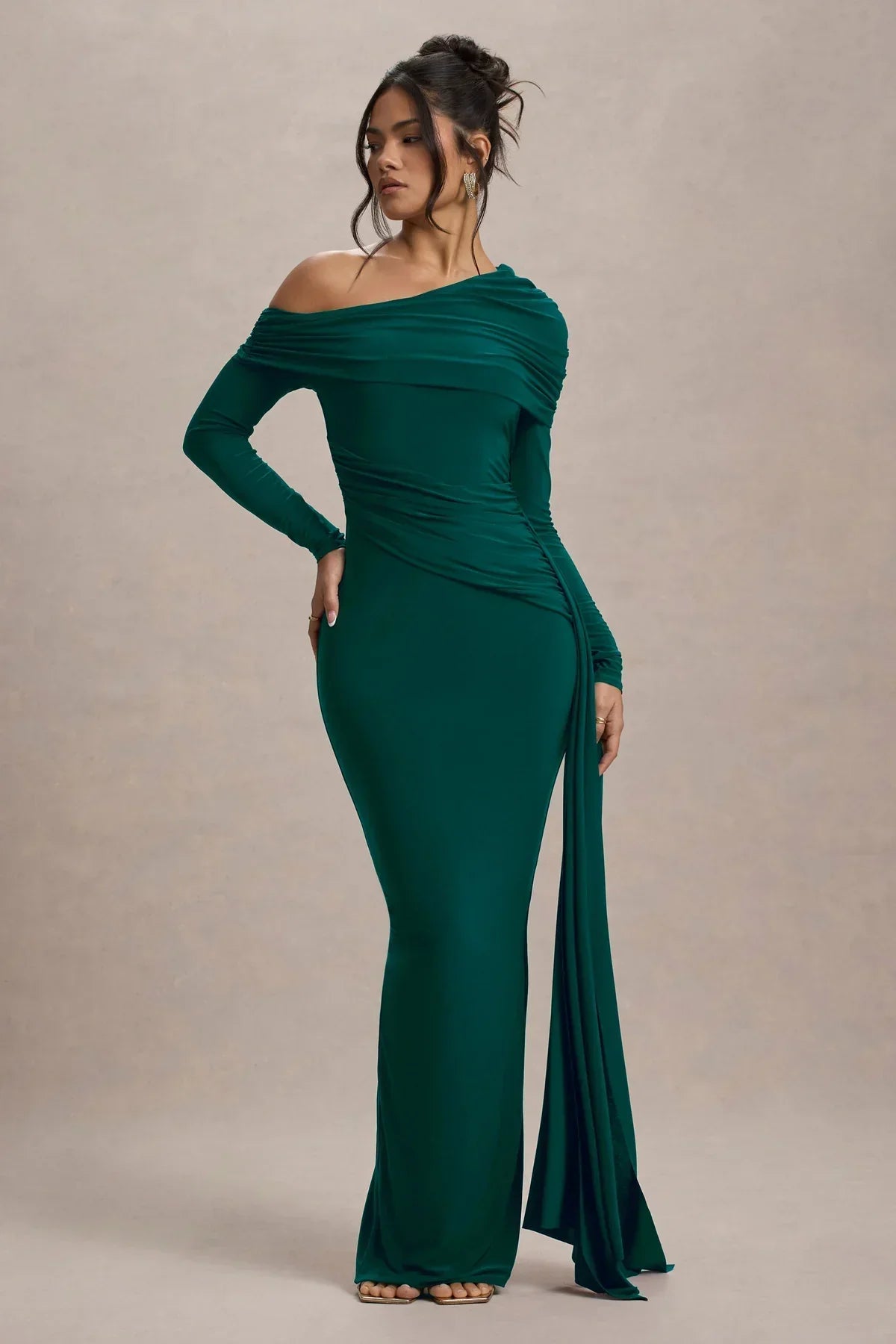 WW | Schuppen Falten Maxi Kleid