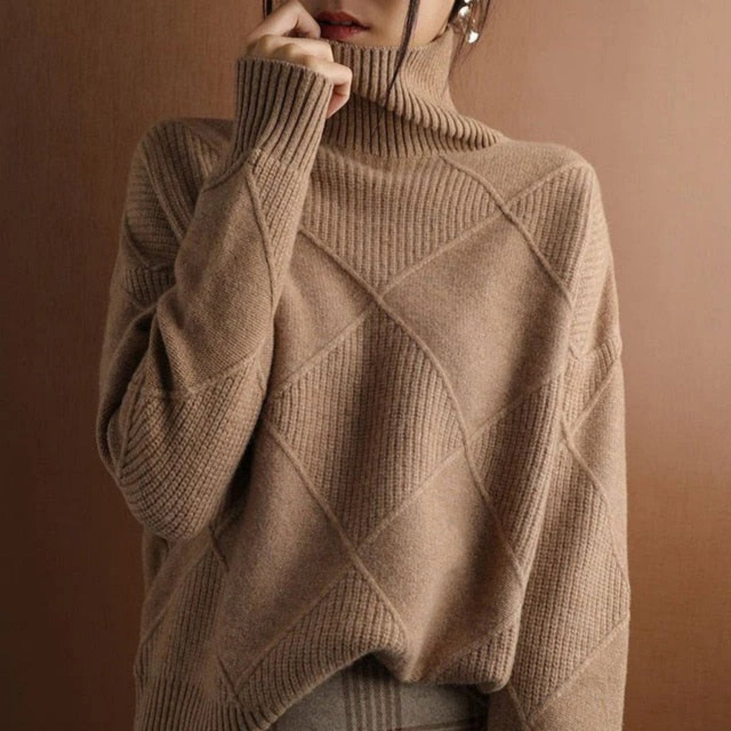 WW | Damen Baumwollrollkragenpullover, Klassisch & Warm