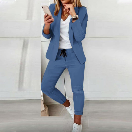 WW | Eleganter Blazer Mit Knopf Jogginghose Mit Elastischem Bund