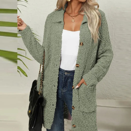 WW | Cardigan aus gemütlichem Teddy mit eleganten Taschen