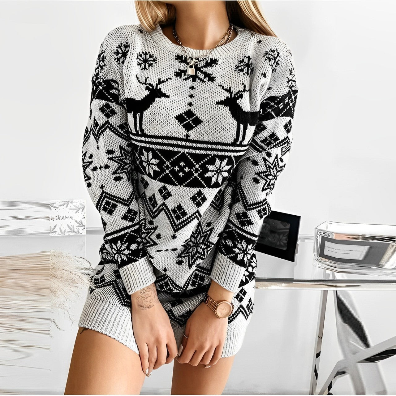 WW | Fashionable Printed Knit Dress