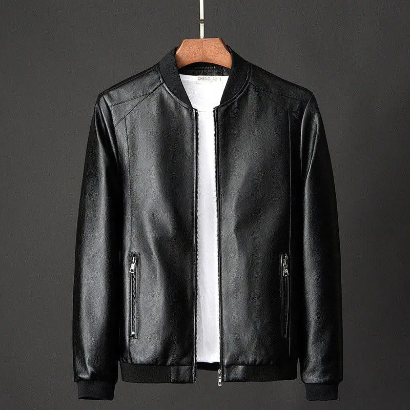 WW | Men's Vintage Vegan Leather Jacket without Hood - Perfect for All Seasons