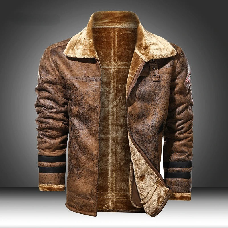 WW | Men's Vegan Leather Bomber Jacket - Perfect for Casual Days