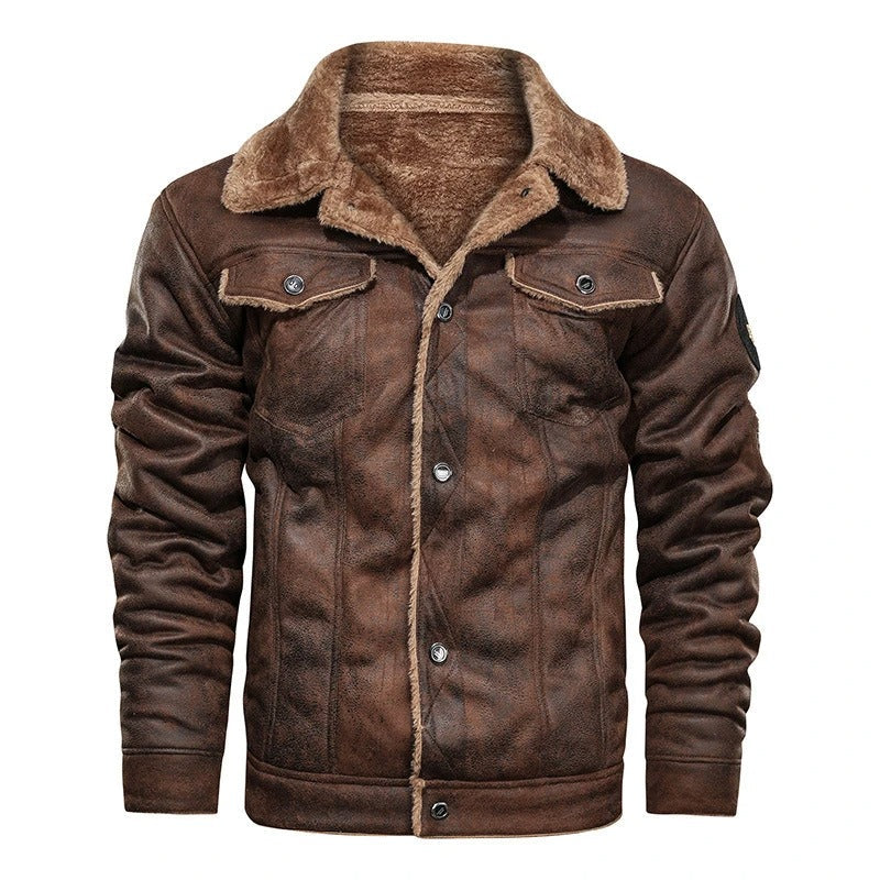 WW | Men's Vegan Leather Bomber Jacket - Perfect for Casual Days
