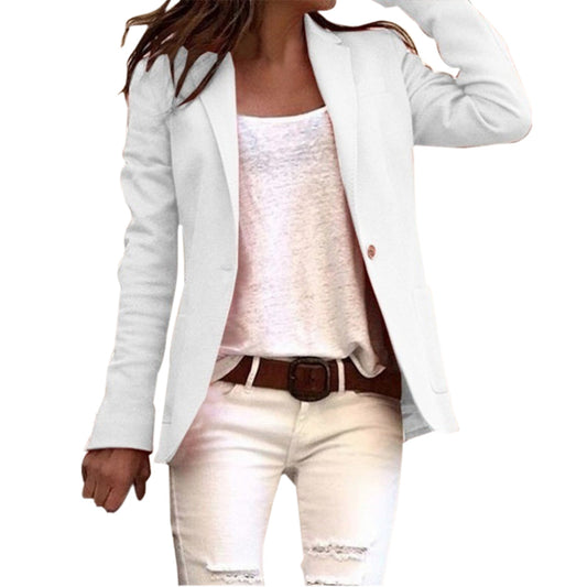 WW | Blazer Slim Passform Atmungsaktiver Stoff Einreiher Strukturierte Silhouette