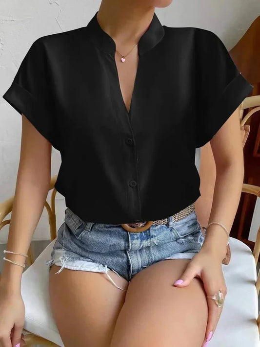 WW | Elegantes V-ausschnitt Top Für Frauen