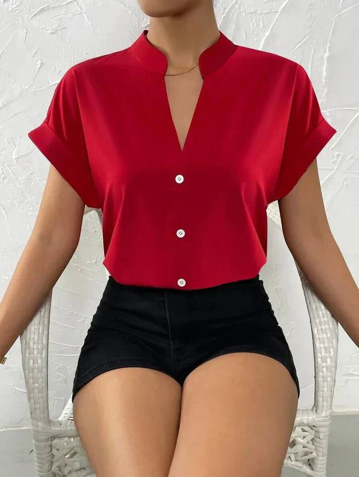WW | Elegantes V-ausschnitt Top Für Frauen