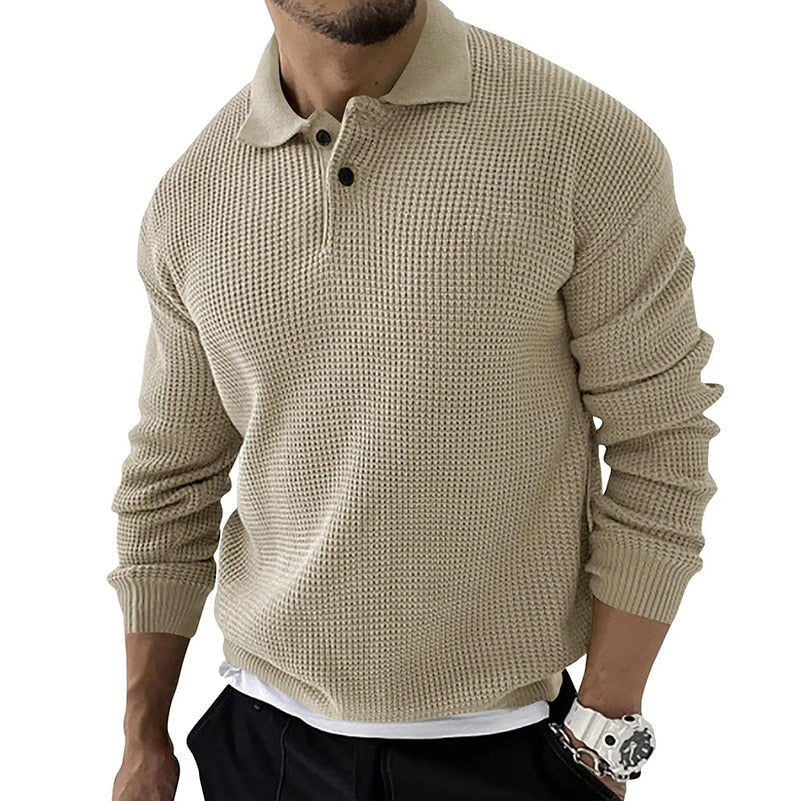 WW | Stylish Men's Long-Sleeved Polo Shirt