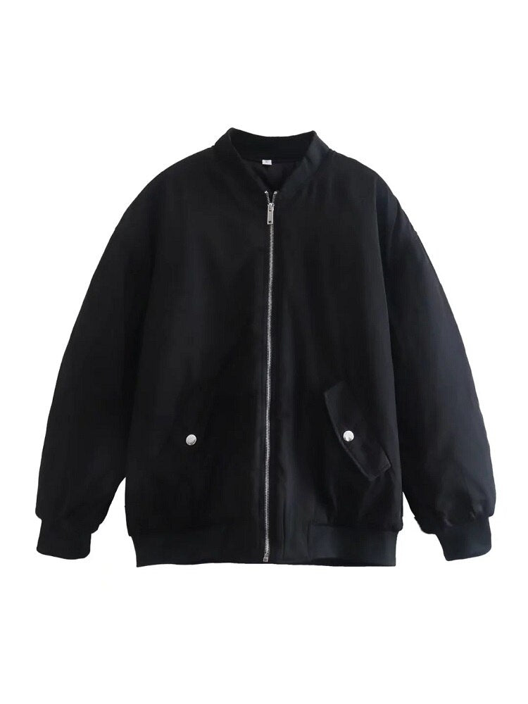 WW | Oversized Bomber Jacket with Front Pockets