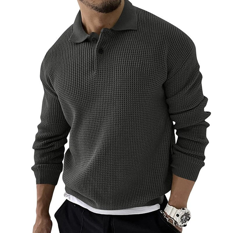 WW | Stylish Men's Long-Sleeved Polo Shirt