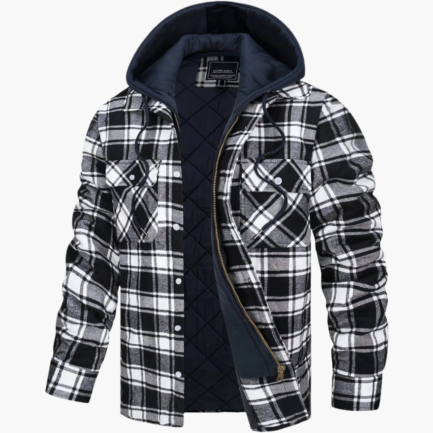 WW | Winter Flanelljacke mit Kapuze - Modischer, Gefütterter Freizeitmantel für Herbst & Winter