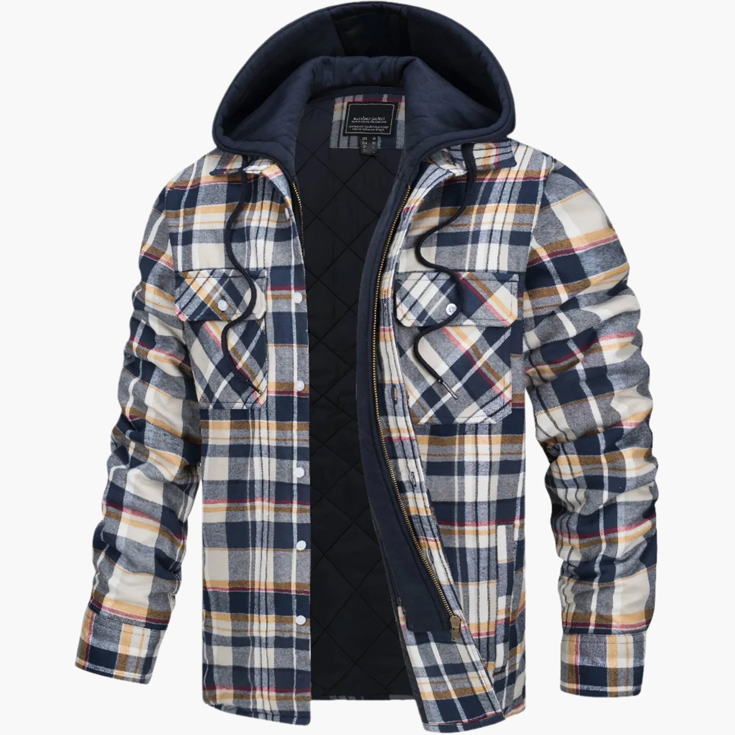 WW | Winter Flanelljacke mit Kapuze - Modischer, Gefütterter Freizeitmantel für Herbst & Winter
