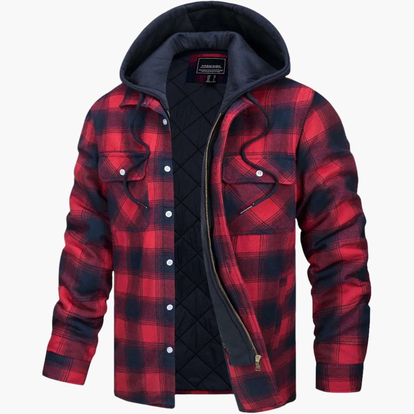 WW | Winter Flanelljacke mit Kapuze - Modischer, Gefütterter Freizeitmantel für Herbst & Winter