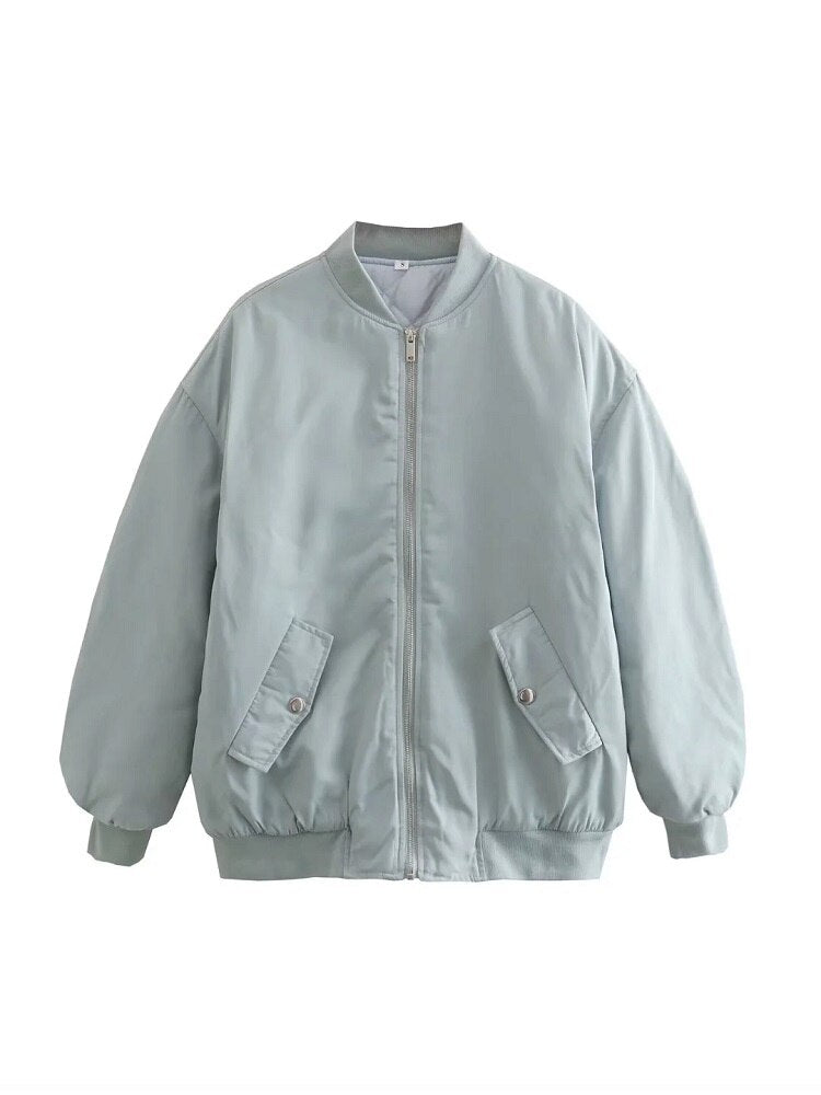 WW | Oversized Bomber Jacket with Front Pockets