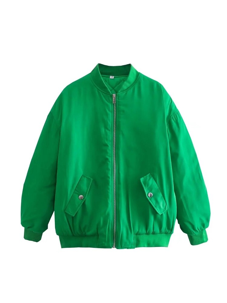 WW | Oversized Bomber Jacket with Front Pockets