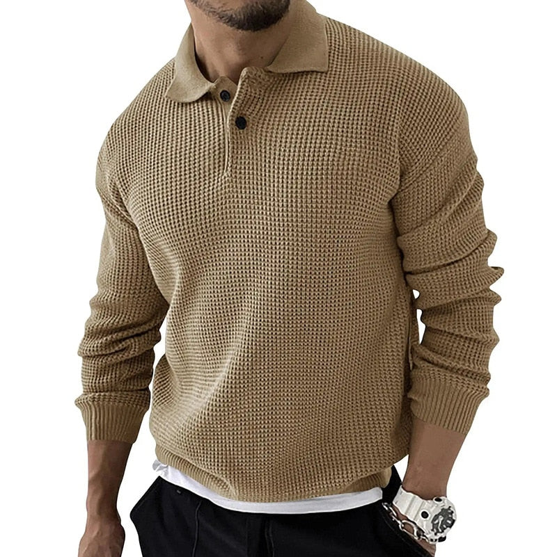 WW | Stylish Men's Long-Sleeved Polo Shirt
