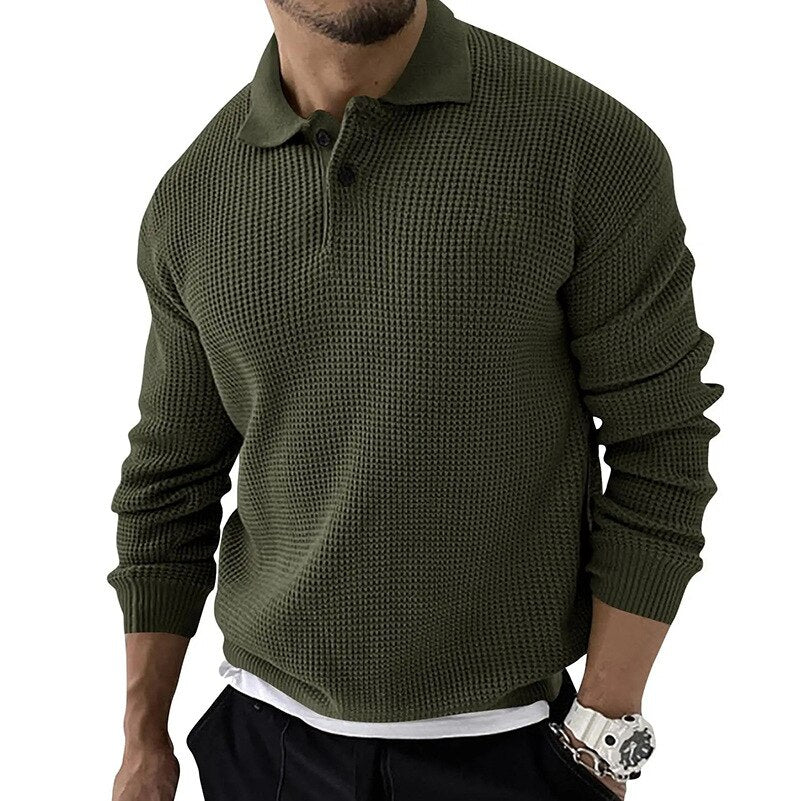 WW | Stylish Men's Long-Sleeved Polo Shirt
