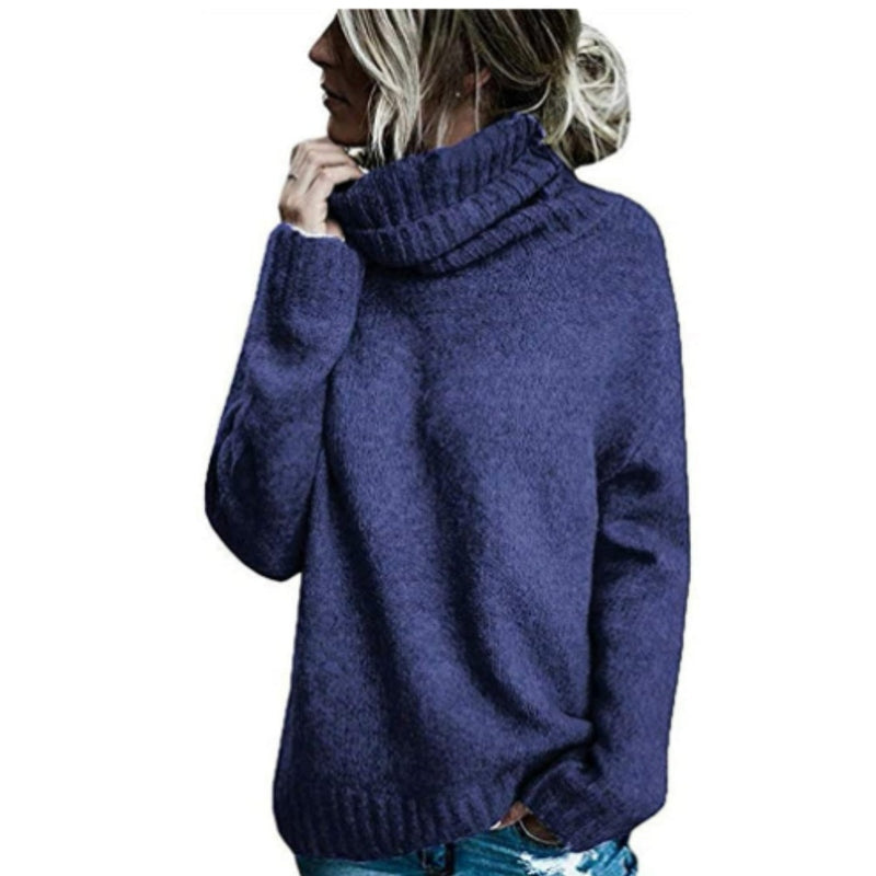 WW | Rollkragenpullover Weiches Strickmaterial Übergroß Fit Lange Ärmel Seitenschlitze