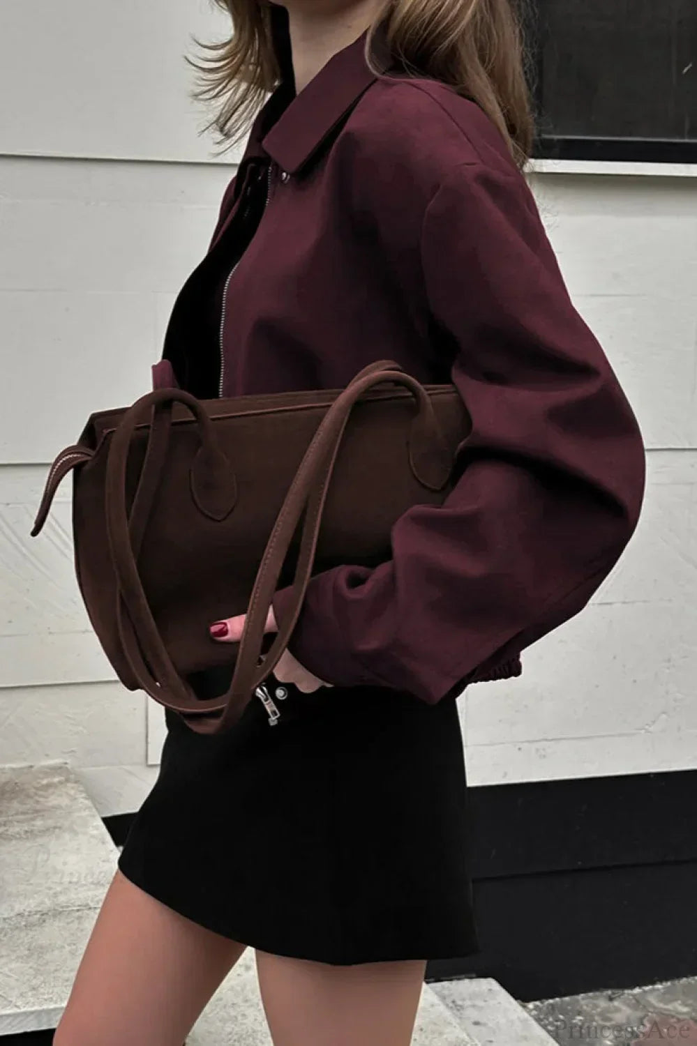WW | Burgundy Suede Utility Jacket