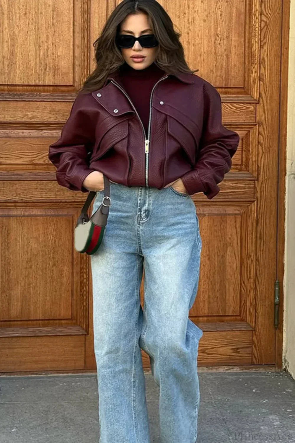 WW | Lässige Revers lockere Wildlederjacke