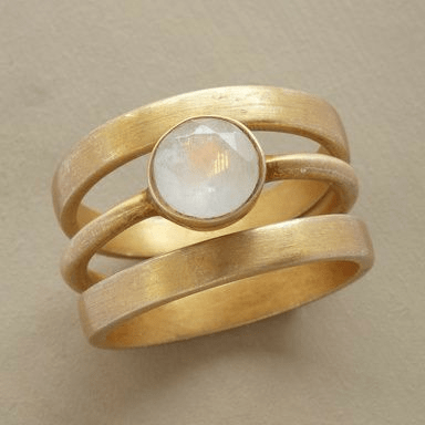WW | Gold & Inlay Moonstone Ring