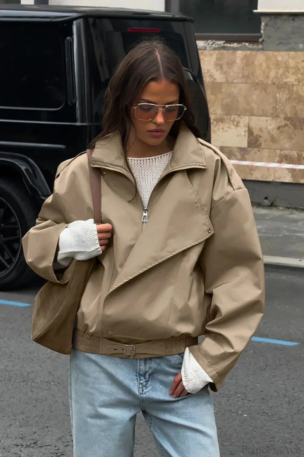 WW | Khaki Lapel Trench Casual Jacket